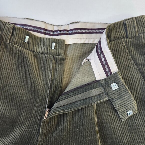 Vintage 80s NWT German Octoberfest Knickerbocker Pant 35" x 18.5" Green Corduroy - Picture 5 of 12
